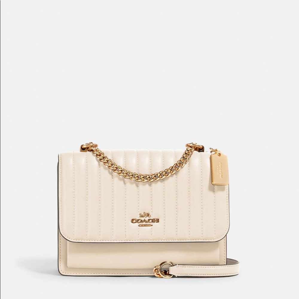 White Coach Klare with Linear Quilting